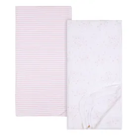 2-Pack Baby Girls Stars Flannel Blankets