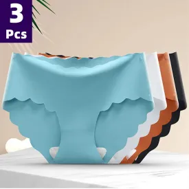 3 Pcs/set Solid Women Panties Ice Silk Underwear Traceless Panties Sexy Underwear Comfortable Breathable Panties Cotton Crotch