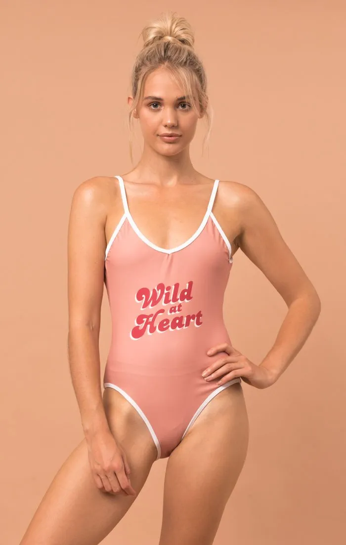 Afends Womens Wild Heart Pink Piece - One Piece Swimsuit