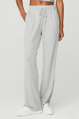 Alolux High-Waist Soho Wide Leg Pant - Athletic Heather Grey