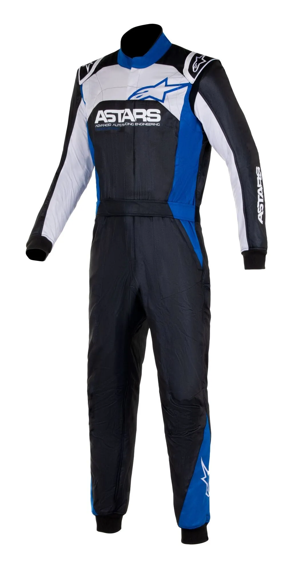 ALPINESTARS 3352523_1972_58 ATOM GRAPHIC 4 Racing suit, FIA 8856-2018, black/silver/blue, Size 58