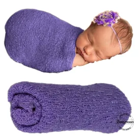 Babymoon Mohair Stretchble Baby Photography Shoot Wrap Cloth - Purple