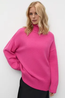 Basic Bae Turtleneck Dropped Shoulder Long Sleeve Sweater