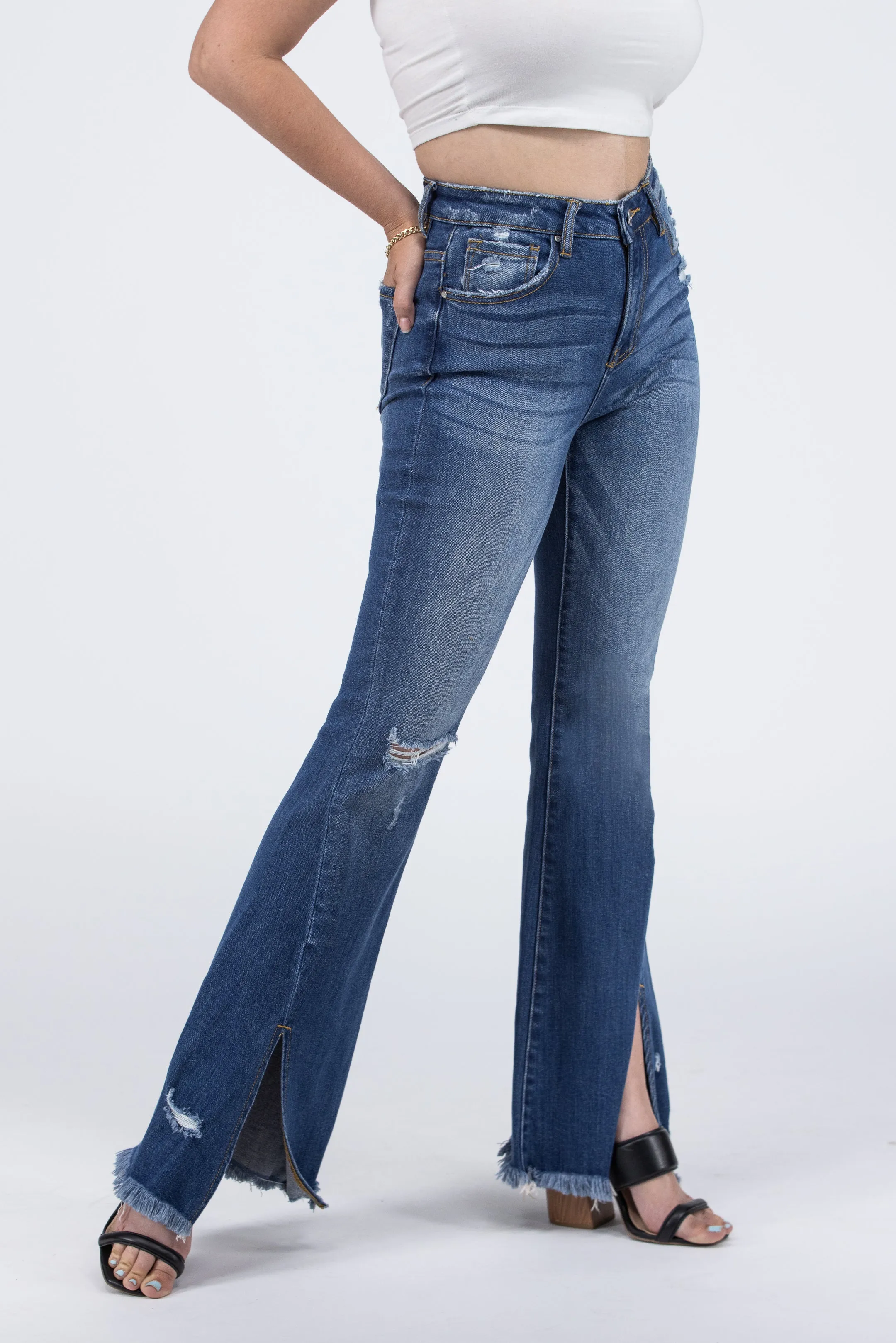 Beautiful Days Ahead from Risen: High-Rise Flare Denim