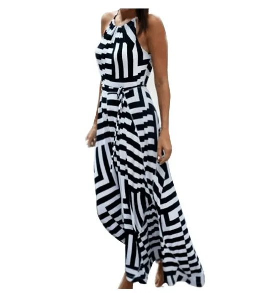 Black and White Stripe Maxi Dress