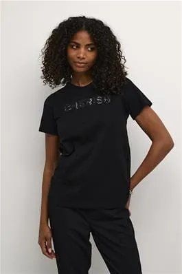 BLACK CHERISHED COTTON T SHIRT