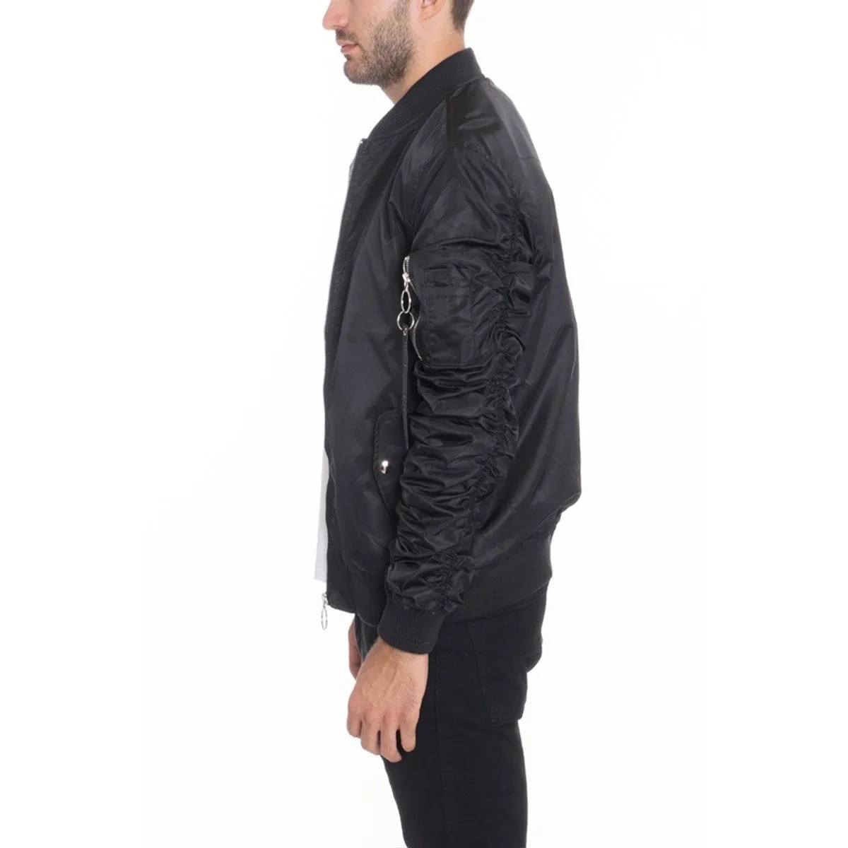 Black Flight Lined Bomber Jacket