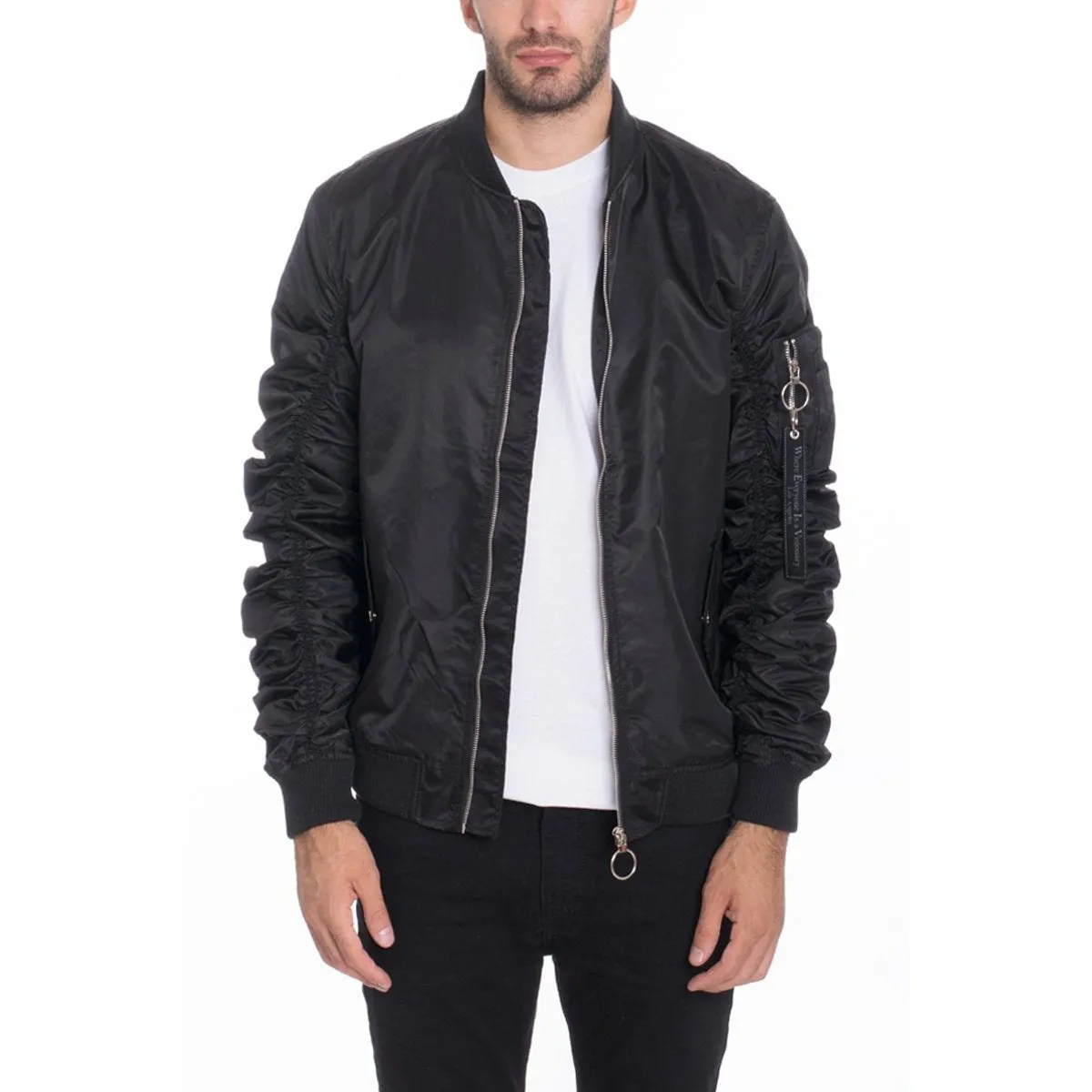 Black Flight Lined Bomber Jacket