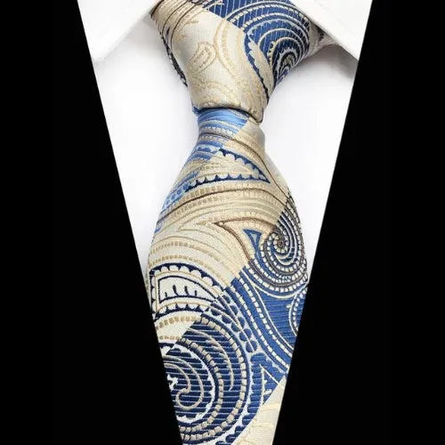 Classy Men Blue & White Silk Tie