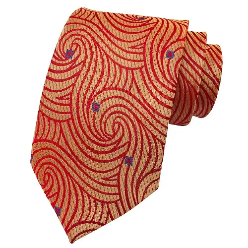 Classy Men Red & Gold Silk Tie