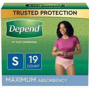 Depend® FIT-FLEX® Incontinence Underwear for Women. Blush Color, Maximum Absorbency