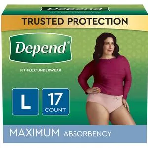 Depend® FIT-FLEX® Incontinence Underwear for Women. Blush Color, Maximum Absorbency