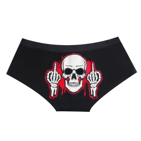 Dream Apparel Skeleton Showing The Middle Finger Men's Underwear Boxer Low Rise Brief Underpants