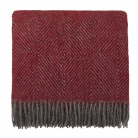 Gotland Dia Wool Blanket [Red/Grey]