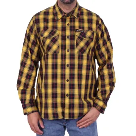 Hot Leather Yellow Red and Black Long Sleeve Flannel