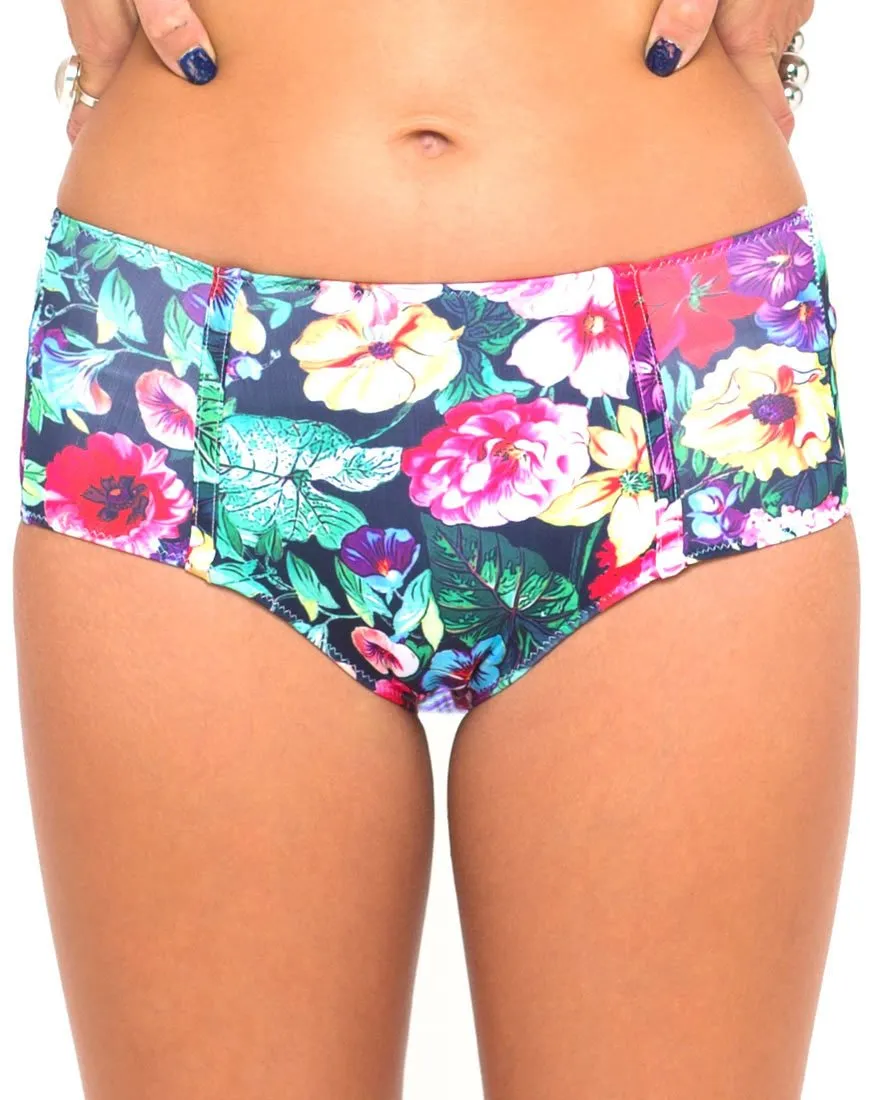 Longline Bikini Bottom in Cottage Garden