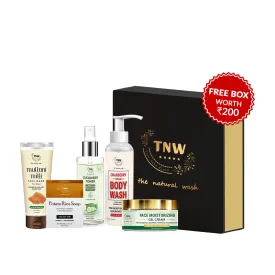 Oily Skin Essential Hamper (Multani mitti face wash, Potato rice soap, Cucumber toner, Cranberry Cream body wash, Face Moisturizing gel cream   Get a FREE gift box)