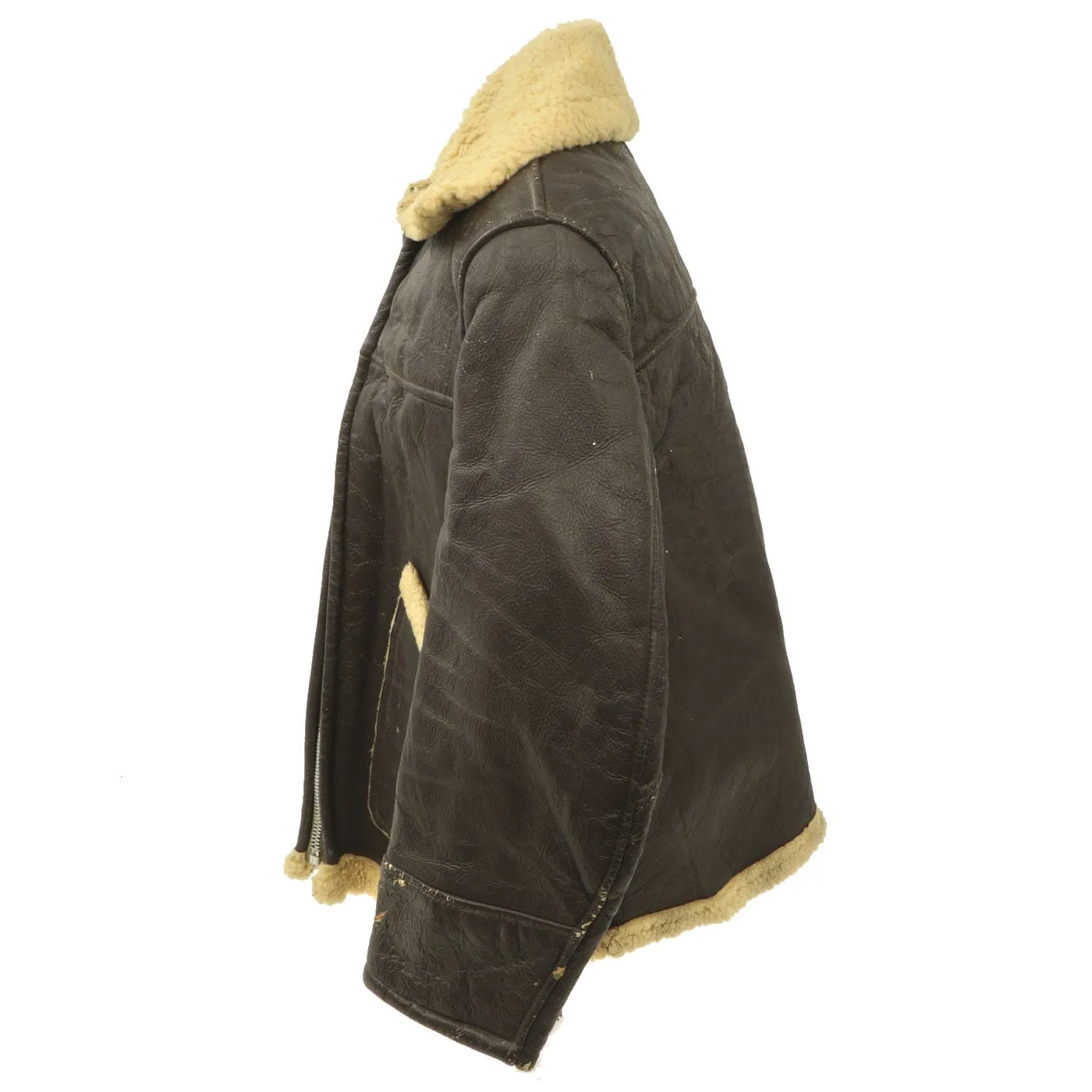 Original U.S. WWII Army Air Force B-3 Style Sheepskin Bomber Jacket - Size 38