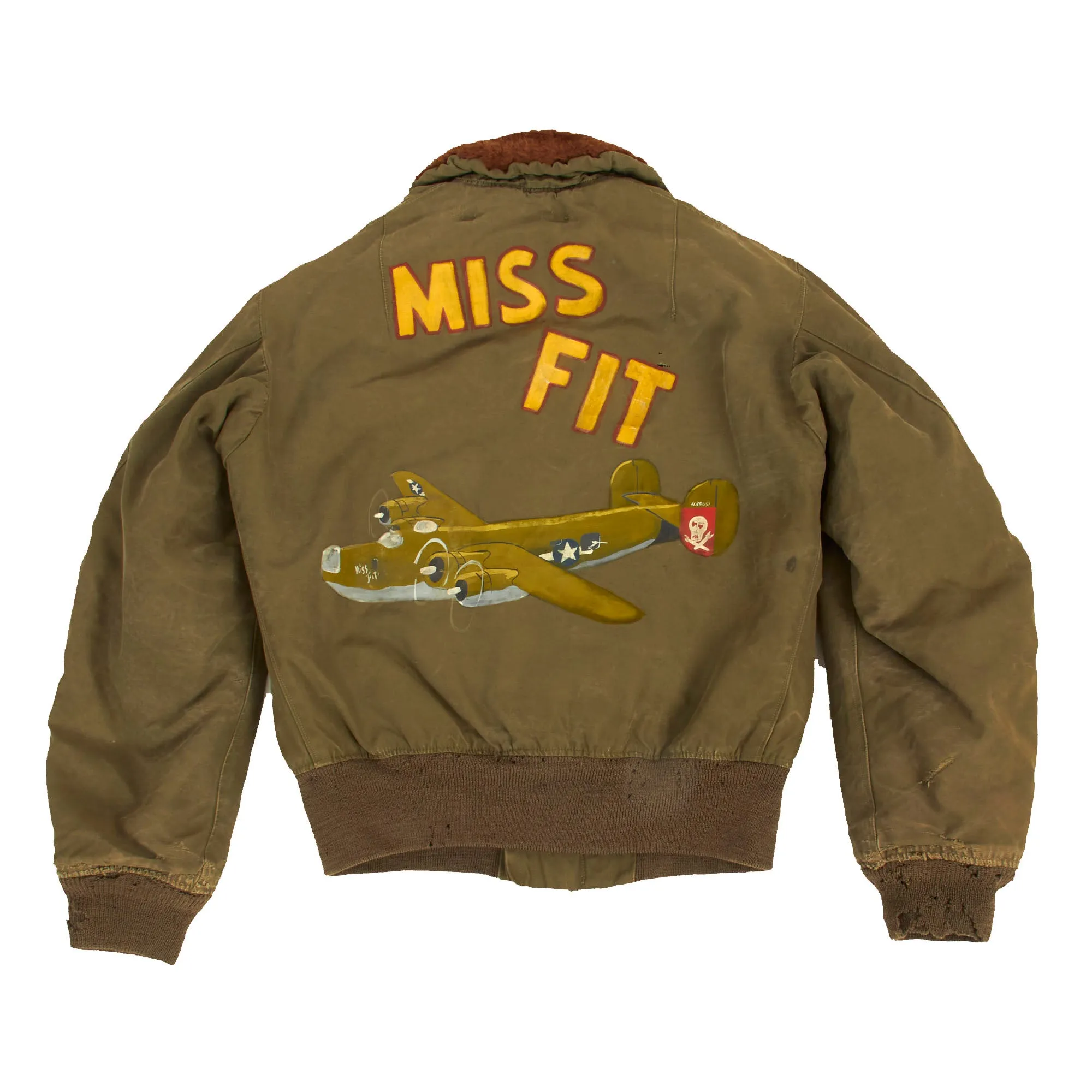 Original U.S. WWII Jolly Rogers 90th Bomb Group B-24 “Miss Fit” Painted 400th Bomb Squadron B-15 Jacket With A-11 Trouser