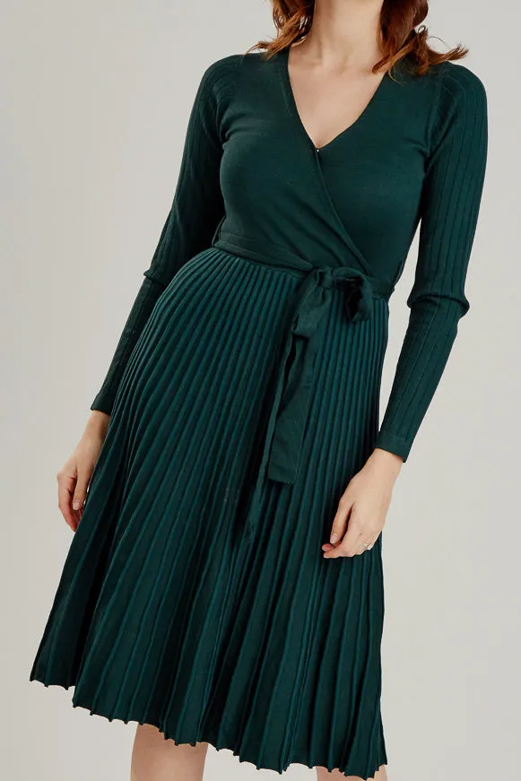 Pleated Midi Dress