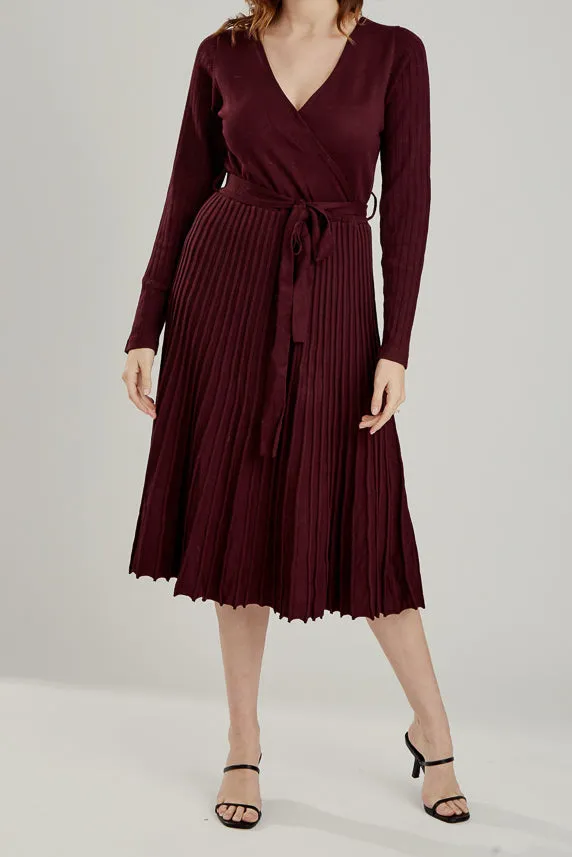 Pleated Midi Dress