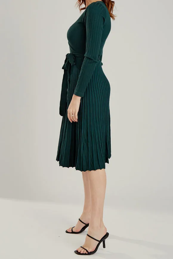 Pleated Midi Dress