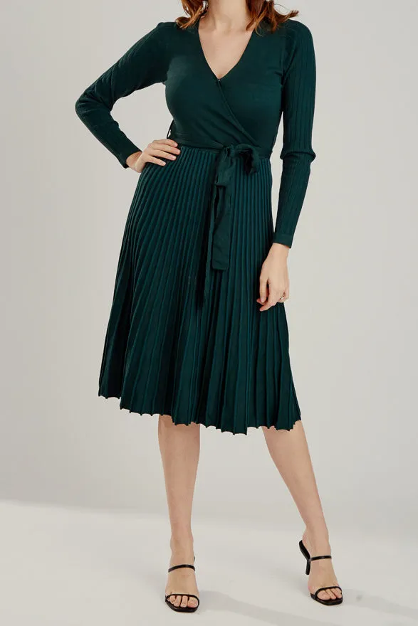 Pleated Midi Dress