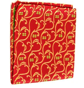 Red and Gold Vines Silk Pocket Square