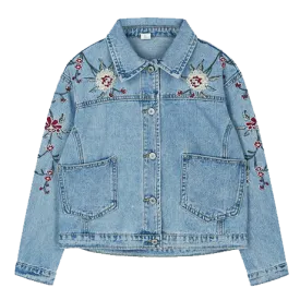 Roses Cute Embroidery Denim Jacket