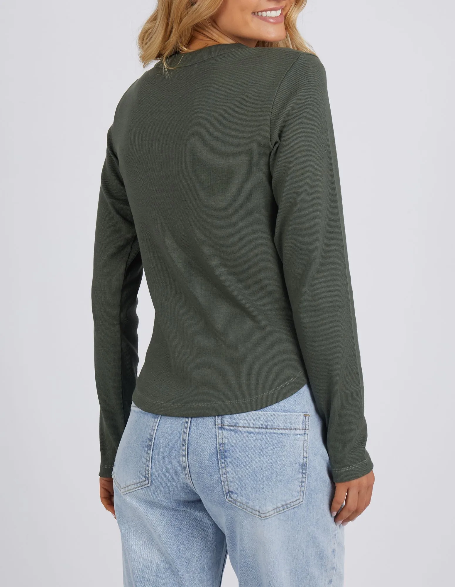 Scoop Long Sleeve Rib Tee