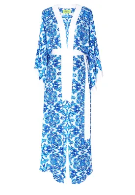 Siciliana - Aria Maxi Split Kaftan (Off-White)