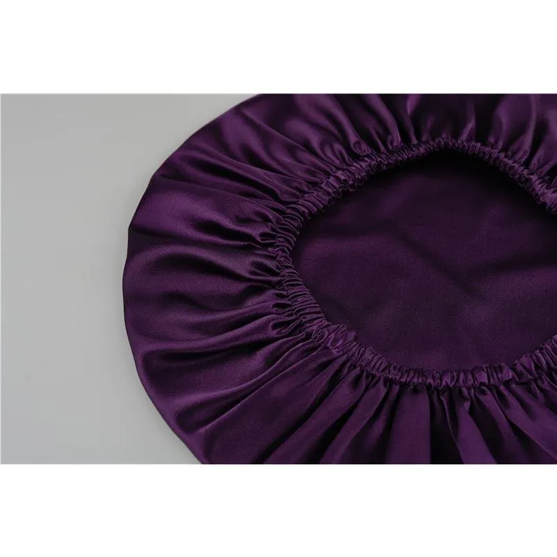 Silk Hair Bonnet - Double side no edge - Deep Purple