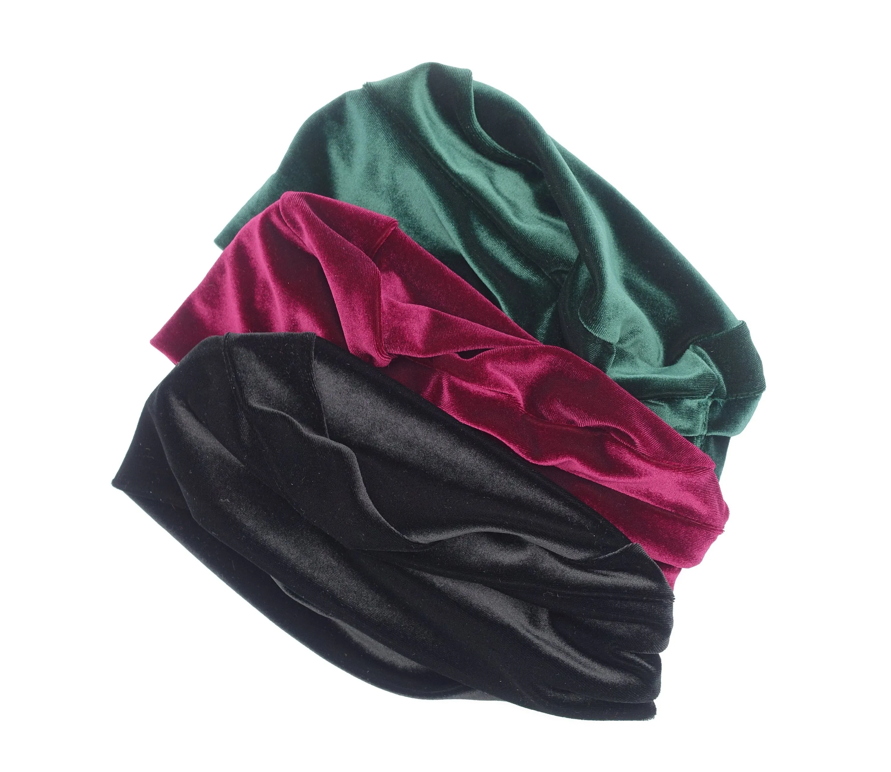 velvet beanie hat stretchable women hat