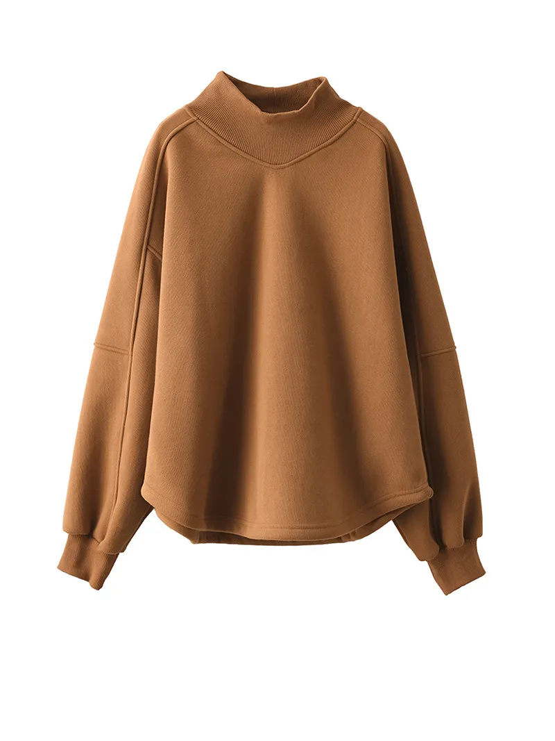 Women's Long sleeves Pullover Plus Fleece Casual Sweater Loose Top