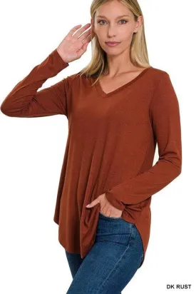 Zenana v-neck long sleeve tunic top